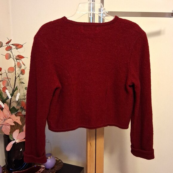 Vintage Braemar Jeremy Scott Wine-red Burgundy 100% Wool Fall Winter Jacket - Picture 10 of 14